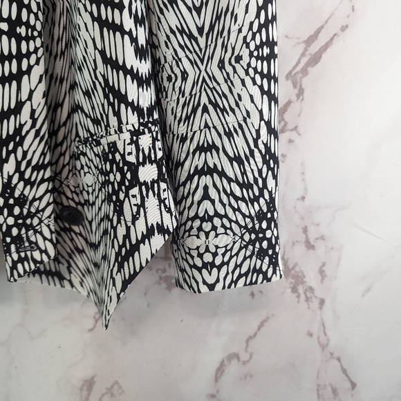 Rebecca Minkoff Blazer Women 4 Small Black White Becky Silk Jacket Office - Picture 4 of 13